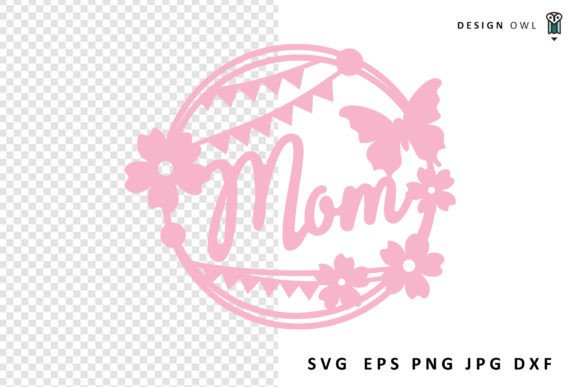 Floral Mom Round SVG File: A Graphic Design Asset for Crafters