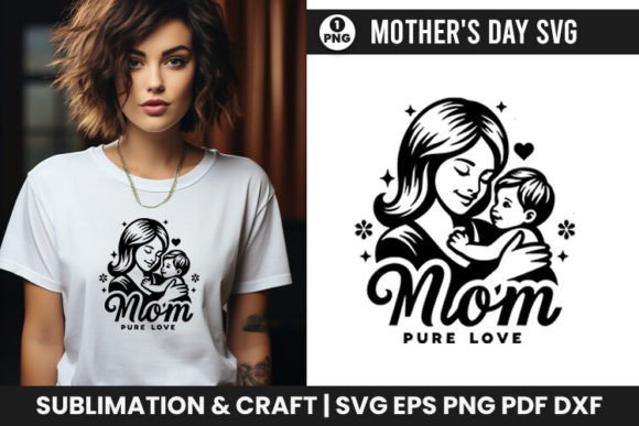 Mother’s Day SVG Mom Pure Love: A Graphics Asset for Crafts and Content Creators