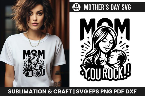 Mother’s Day SVG Mom You Rock: A Graphics Asset for Crafts and Content Creators
