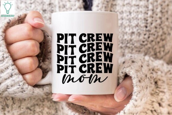 Pit Crew Mom Retro SVG: A Crafts Graphic That Adds Race-Day Flair